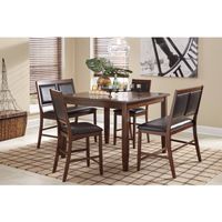 Signature Design by Ashley Meredy Brown 5-Piece Counter Table Set - Counter Table Set