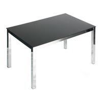 Better Home Products Elliott Chrome Metal Frame Black Tempered Glass Table - Black