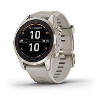 Garmin Fenix 7s Pro - Sapphire Solar Edition Light Sand Silicone Band Smartwatch, 42mm