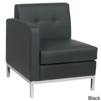 Office Star Products Wall Street Armchair - Wall Street Armchair LAF, Black Faux Leather