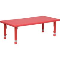 14.5-23.75-Inch Height-adjustable Plastic/ Steel Preschool Activity Table - Red