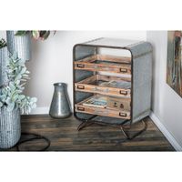 Brown Iron Industrial Chest 26 x 20 x 14 - Brown