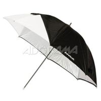 Westcott Compact 43&quot; White Satin Umbrella with Removable Black Cover - Collapsible