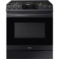Samsung 6.0-Cu. Ft. Front Control Slide-In Gas Range with AirFry, Brushed Black
