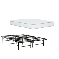 UltraBase Twin Metal Bed Frame with Solar 9 in. Pocket Spring Mattress