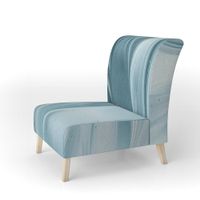Designart "Blue Modern Water III" Upholstered Glam Accent Chair - Arm Chair - Slipper Chair