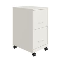 Space Solutions 18" 2 Drawer Mobile Vertical File Cabinet, Pearl White - White - Letter