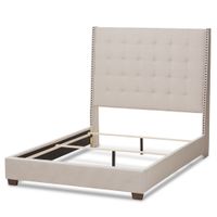 Copper Grove Tarahne Contemporary Fabric Upholstered Bed - Beige - Queen