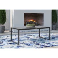 Tommy Hilfiger Hampton Outdoor Coffee Table with Natural Gray Pebbled Glass - Grey