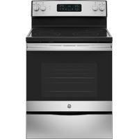 GE - 5.3 Cu. Ft. Self-Cleaning Freestanding Electric Range - Stainless Steel