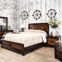 Jupa Transitional Walnut Wood 2-Piece Panel Bedroom Set by Furniture of America - California King