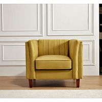 Line Tufted Square Design Chair - Yellow