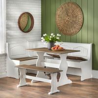 Simple Living Washington 3-piece Breakfast Nook with Storage - White/Walnut