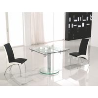 Casabianca Home Thao Collection Small Glass Extendable Dining Table - Thao Collection Glass Dining Table