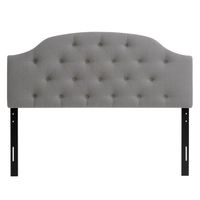 CorLiving Calera Diamond Tufted Fabric Arched Panel Headboard - Full - Silver