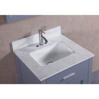Belvedere Oak 24-inch Bathroom Vanity Set with Marble Top - Marble top with three hole faucet setup