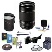 Fujifilm XF 55-200mm (83-300mm) F3.5-4.8 R LM OIS Lens - Bundle with 62mm FilterKit (UV/CPL/ND2), Soft Lens Case, Cleaning Kit, Capleash II, Flex Lens Shade, Professional Software Package