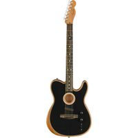 Fender American Acoustasonic Telecaster Acoustic Electric Guitar with Deluxe Gig Bag, Ebony Fingerboard, Black