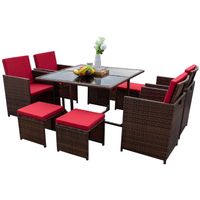 Homall 9 Pieces Patio Dining Sets Outdoo...