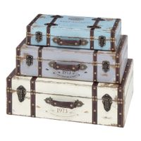 Set of 3 Farmhouse 18, 21, and 23 Inch Wooden Case Boxes by Studio 350 - Multi
