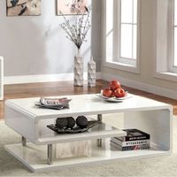 Ninove I Contemporary Style Coffee Table, White - Wood