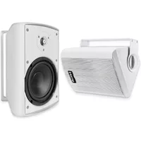 iHome - Pair of 5.25" Waterproof Mountable Outdoor Bluetooth Speakers-White