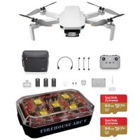 DJI Mini 2 Drone Fly More Combo - Bundle with Firehouse Technology Arc  V  Drone Strobe Light Tri-Color, 2x 64GB  SDXC Card