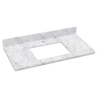 36-in. W X 18.25-in. D Marble Top In Bianca Carara Color For 1 Hole Faucet - White - Single Vanities