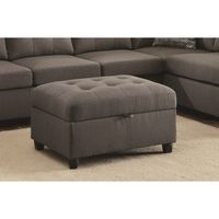Coaster Furniture Stonenesse Grey Tufted Storage Ottoman - Grey - Large