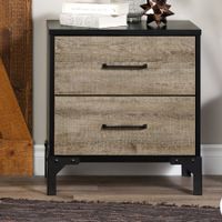 South Shore Valet 2-Drawer Nightstand, Weathered Oak and Ebony