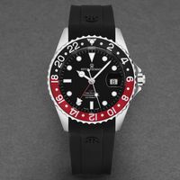 Revue thommen men's 'diver' black dial gmt automatic watch - Black