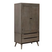 Fopp Mid-Century Modern 2-Drawer Wood Armoire by Furniture of America - Grey