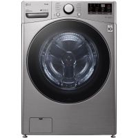 LG - 4.5 Cu. Ft. High Efficiency Stackable Smart Front Load Washer with Steam and 6Motion Technology - Graphite steel