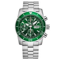Revue Thommen Men's 'Divers' Green Dial Day-Date Chronograph Automatic Watch - Green