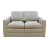 Knox 57 in. Taupe Leather Match 2-Seater Loveseat
