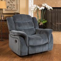 Hawthorne Steel Glider Recliner by Christopher Knight Home - Smoke Blue