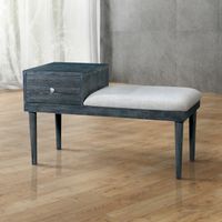 Jays Contemporary Grey Solid Wood 1-Drawer Accent Bench by Furniture of America - Weathered Grey/Ivory