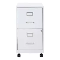 Metal File Cabinet - White w/Casters