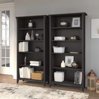 Salinas Tall 5-shelf Bookcase (Set of 2) by Bush Furniture - Vintage Black