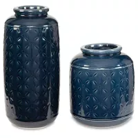 Navy Blue Marenda Vase Set (2/CN)