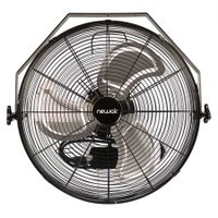 NewAir 18 High Velocity Wall Mounted Fan with Sealed Motor Housing and Ball Bearing Motor - Black