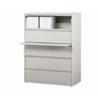 Hirsh 8000 Series Light Grey Metal 5-drawer Lateral File Cabinet - Grey - 5 Drawers