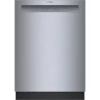 Bosch - 100 Series 24" Front Control Smart Built-In Hybrid Stainless Steel Tub Dishwasher with PureDry, 50dBA - Stainless Steel