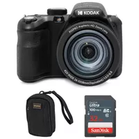 KODAK PIXPRO AZ425 Astro Zoom 20MP Full HD Digital Camera, Black, Bundle with 32GB Memory Card and Camera Bag
