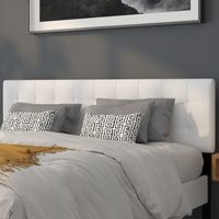Quilted Tufted Upholstered Headboard - White - King