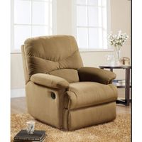 Arcadia Light Brown Microfiber Glider Recliner - Light Brown Microfiber, 35"L x 35"W x 40"H