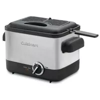 Cuisinart - 1.1L Analog Compact Deep Fryer - Black Stainless