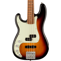 Fender Player Plus Precision Electric Bass. Left-Hand, Pau Ferro Fingerboard, 3-Color Sunburst