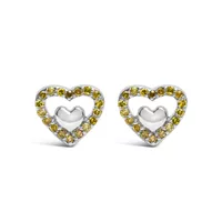 925 Sterling Silver 1/6 Cttw Yellow Diam...