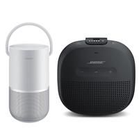 Bose Portable Home Speaker, Luxe Silver - With Bose SoundLink Micro Bluetooth Speaker, Black